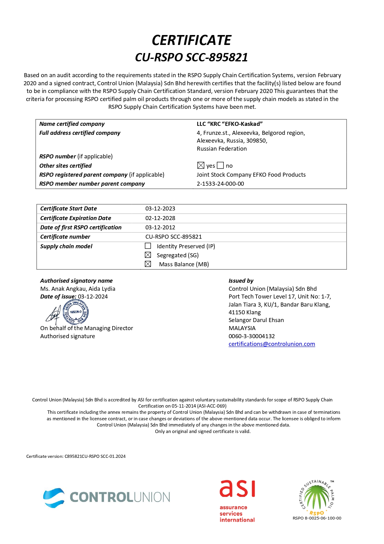 RSPO standard
